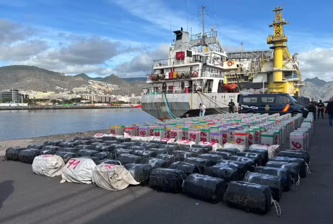 Carga de cocaína que saiu do Brasil e foi apreendida na Espanha vale até R$ 6,8 bilhões