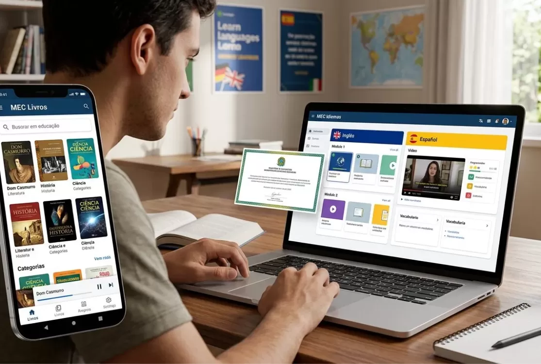 MEC lança novos aplicativos que oferecem livros e cursos de idiomas de graça