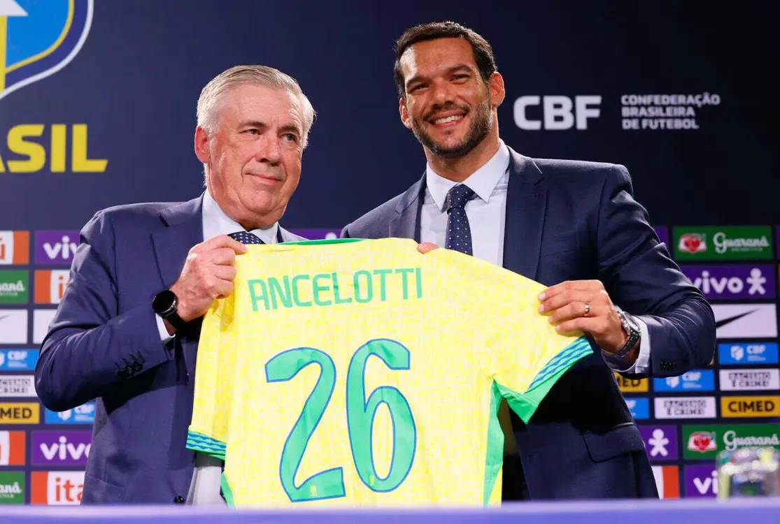 Presidente da CBF 'garante' renovação de Ancelotti na seleção até 2030