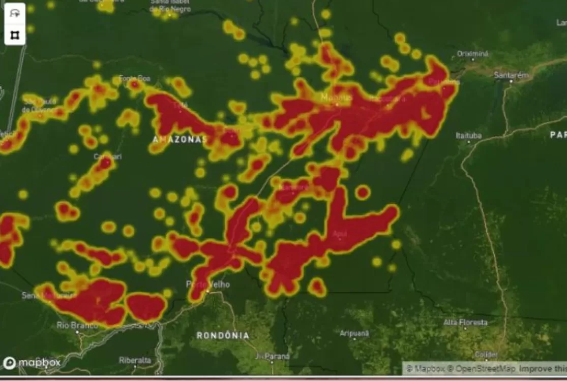 Focos de calor mais que triplicam no Amazonas e chegam a 705 registros em 24h