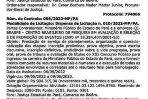 MP publica contrato de R$ 900 mil com Cebraspe para organizar concurso para 65 promotores de Justiça