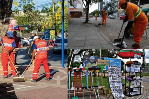 Em Belém, cidade de mentirinha de Ed50, vassoura de piaçava ainda é instrumento de limpeza pública